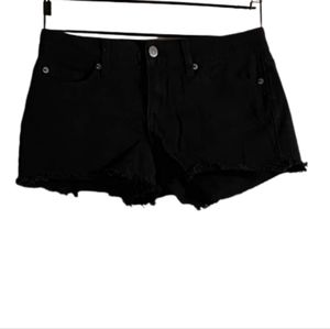 Black denim shorts